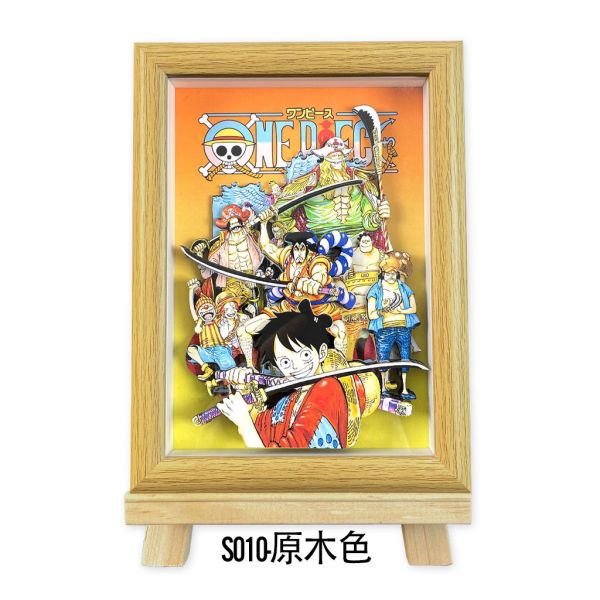 【海外代購】萌萌匠 ONE PIECE海賊王草帽團路飛扉頁大媽鬍子立體畫擺台 