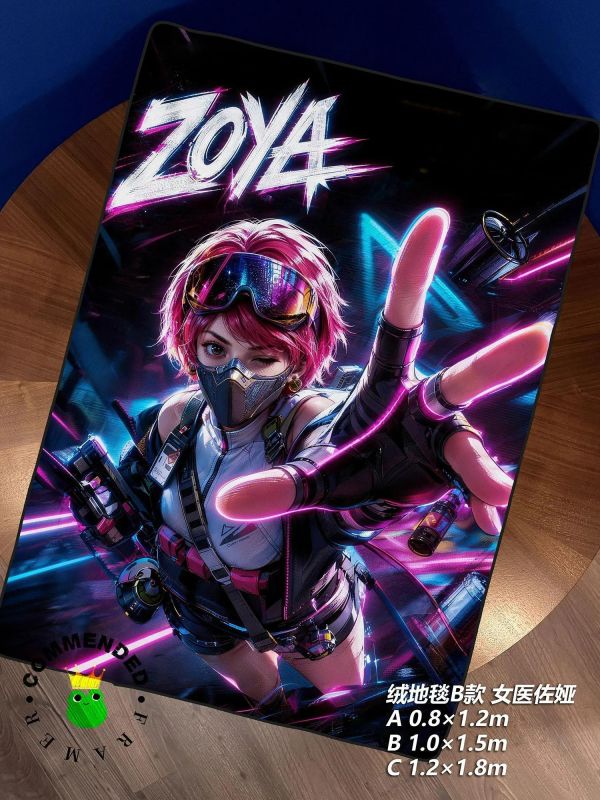 【海外代購】皇呱 《霓虹威龍女醫》三角洲威龍王宇昊女醫佐婭裝飾畫午睡毯  地毯 