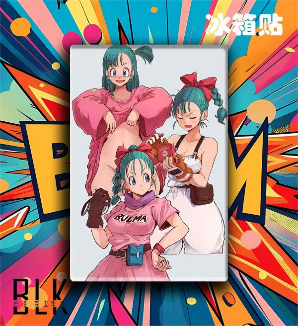 【海外代購】巴洛克 布瑪Bulma龍珠悟空鳥山明拉姿麗動漫裝飾畫/冰箱貼 