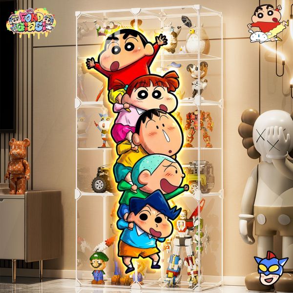 【海外代購】阿喵畫社 蠟筆小新疊疊樂 超長燈帶畫 