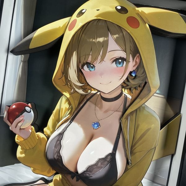【海外代購】黑白畫映 B&W Pikachu Girls 系列第九彈 莎莉娜 立體裝飾畫 