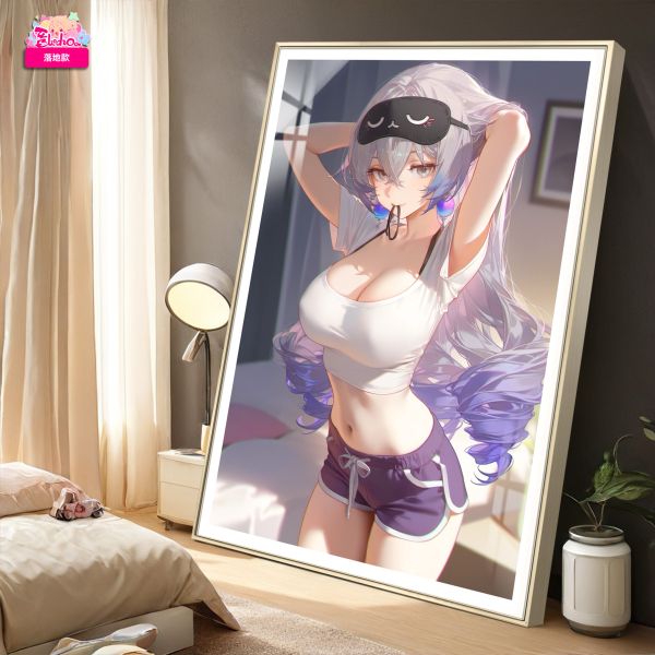 【海外代購】阿喵畫社 入睡前奏 銀狼 8k超大高清裝飾畫 