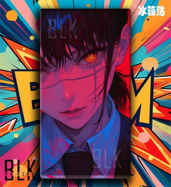 【海外代購】巴洛克《炫彩三鷹》電鋸人瑪奇瑪帕瓦蕾塞鏈鋸人電次早川秋動漫裝飾畫冰箱貼 