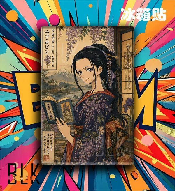 【海外代購】巴洛克 《和服羅賓》海賊王裝飾畫冰箱貼 
