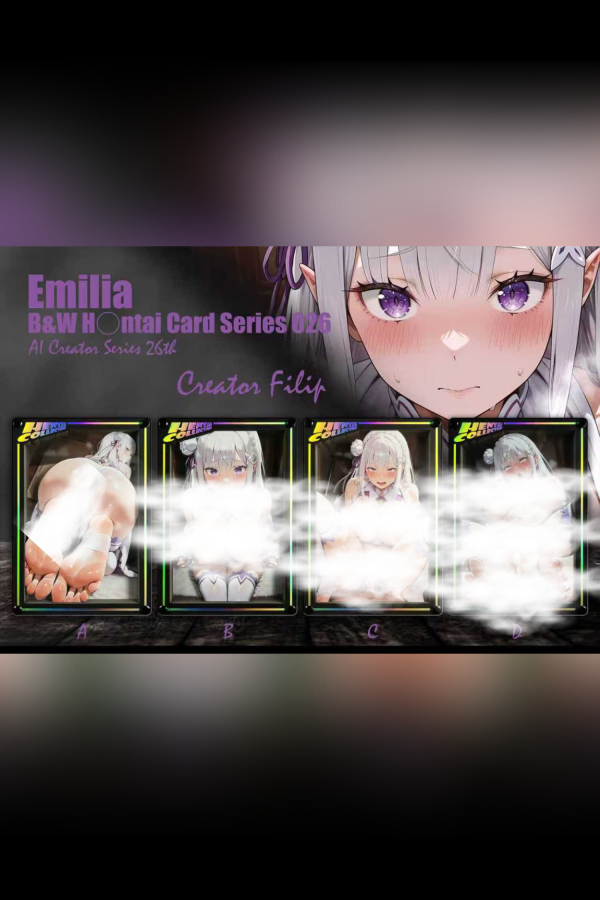 【R18-海外代購】黑白畫映 B&W AI Creator 系列桌面裝飾卡磚 第二十六彈 艾米莉亞 Emilia 