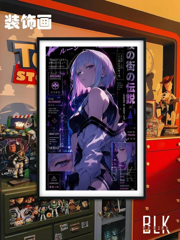 【海外代購】巴洛克 《賽博露西》賽博朋克邊緣行者裝飾畫冰箱貼 