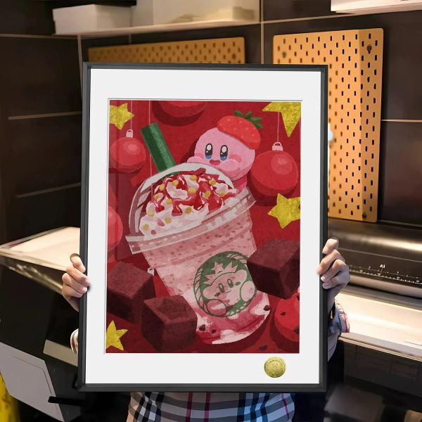 【海外代購】皇呱 《聖誕限定卡比星冰樂》星之卡比裝飾畫 午睡毯 地毯 