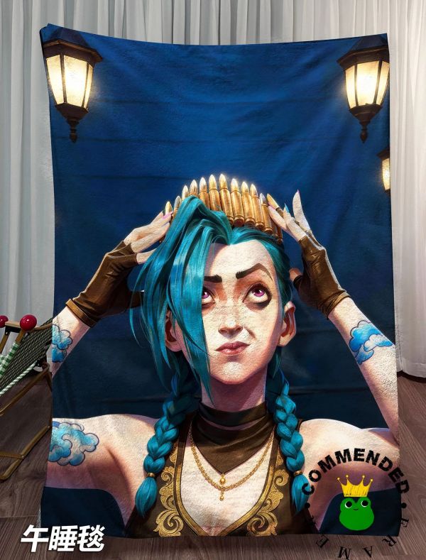【海外代購】皇呱 《金克絲暗夜彈冠》雙城之戰裝飾畫 午睡毯  地毯 