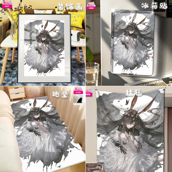【海外代購】阿喵畫社 魔王 阿米婭 展館級8k收藏超清精裱畫 床頭地墊 冰箱貼 