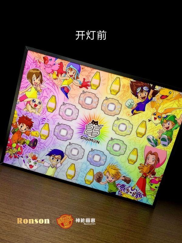 【海外代購】神秘畫廊 原畫師Ronson 黑科技光導 數碼寶貝·25週年神聖計劃之徽章暴龍機大集結 
