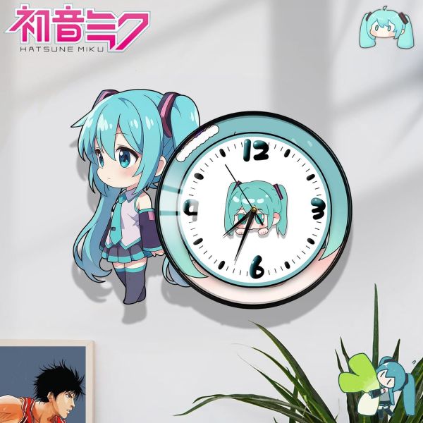 【海外代購】阿喵畫社 初音未來鐘錶 新品靜音異形時鐘 