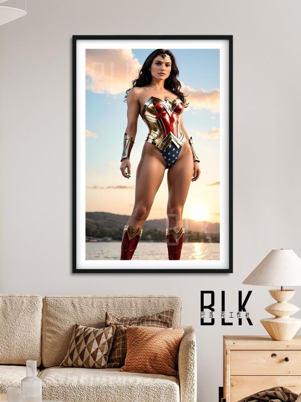 【海外代購】巴洛克 《湖邊神力女超人》Wonder Woman神力女超人正義聯盟DC超人蝙蝠俠動畫裝飾冰箱貼 