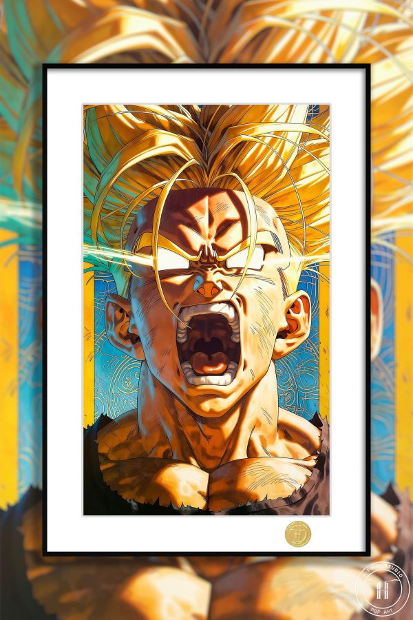 【海外代購】H2 《超賽特南克斯》七龍珠悟空貝吉塔超級賽亞人動漫裝飾畫 