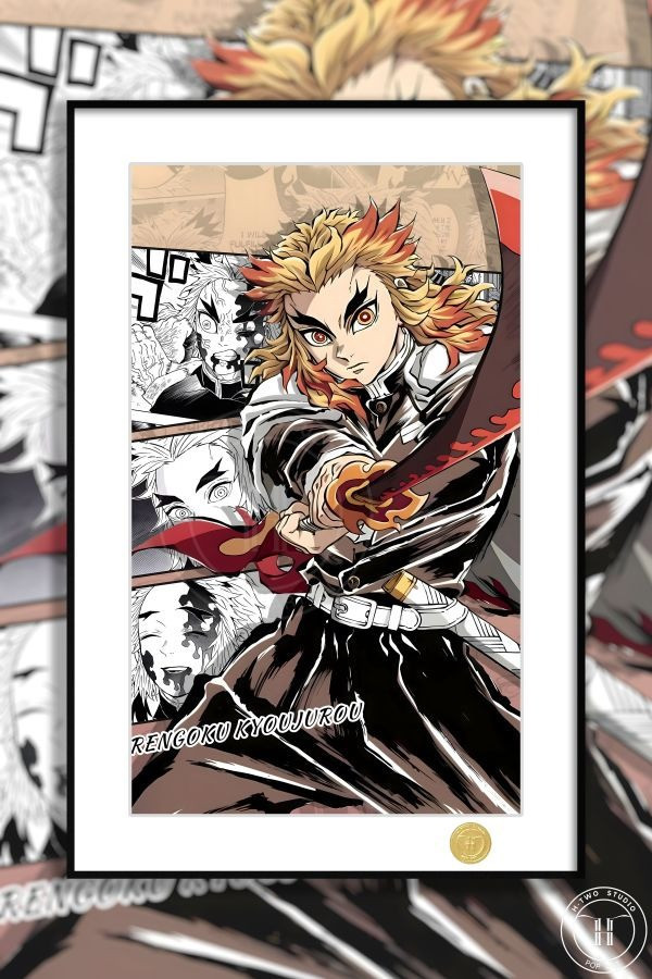 【海外代購】H2工作室《炎柱》鬼滅之刃煉獄杏壽郎鬼殺隊九柱裝飾畫 