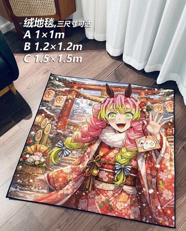 【海外代購】千鳥社《蜜璃的馬年元氣問候》鬼滅之刃春節午睡毯地毯裝飾畫 