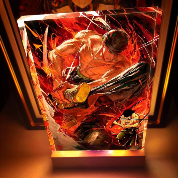 【海外代購】阿喵畫社 浴火小隊 海賊王 2cm厚大號特效發光手辦架展示磚 