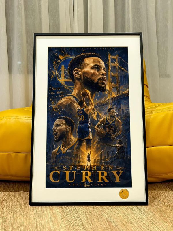 【海外代購】星空《王朝-庫裏》curry萌神三分王nba金州勇士裝飾畫 