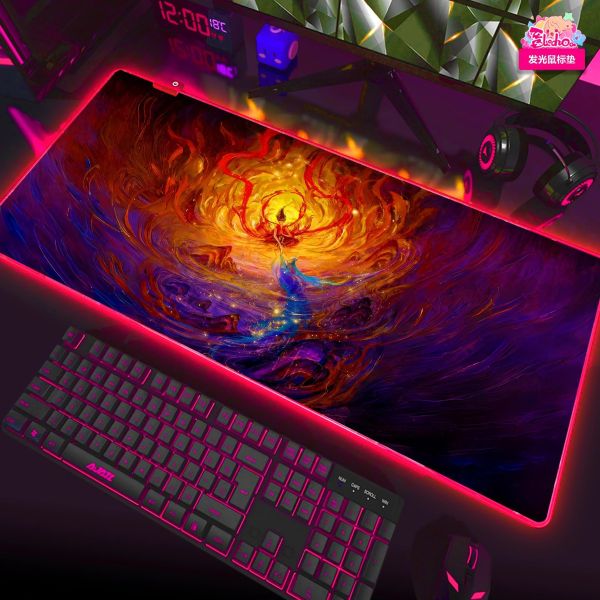 【海外代購】阿喵畫社 哪吒敖丙水火同生五幅套組 異形套組裝飾畫 特大徽章 發光滑鼠墊  地墊 