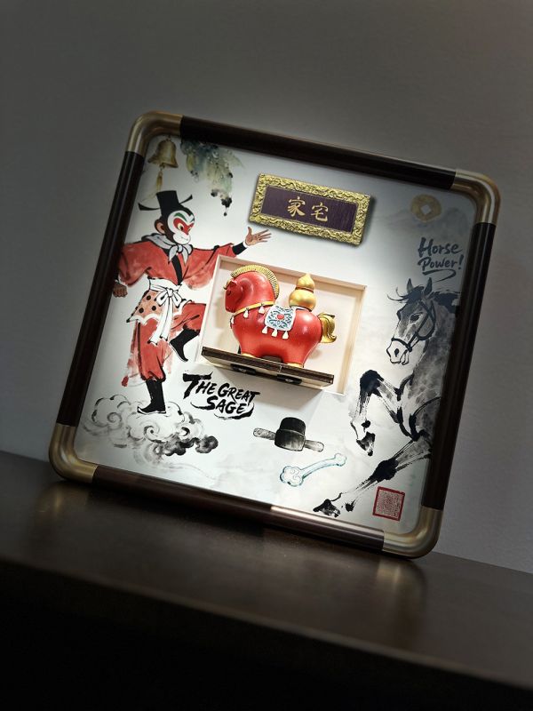 【海外代購】千鳥社 《算盤與福馬》馬年春節算盤招財財神福祿新年禮物孫悟空轉運裝飾畫 