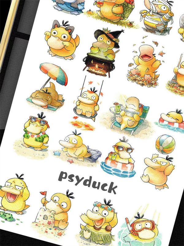 【海外代購】千鳥社 可達鴨會長 Psyduck裝飾畫01 
