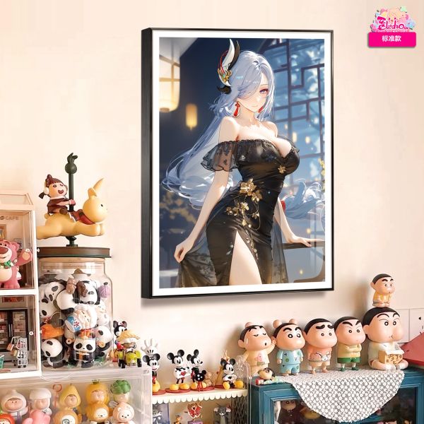 【海外代購】阿喵畫社 墨紗韻 申鶴 8k超大高清裝飾畫 等身枕 床頭地墊 午睡毛毯 