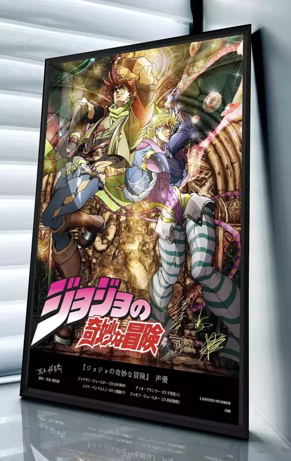 【海外代購】千鳥社《JOJO的奇妙冒險：戰鬥潮流》喬瑟夫喬斯達西撒簽名裝飾畫 