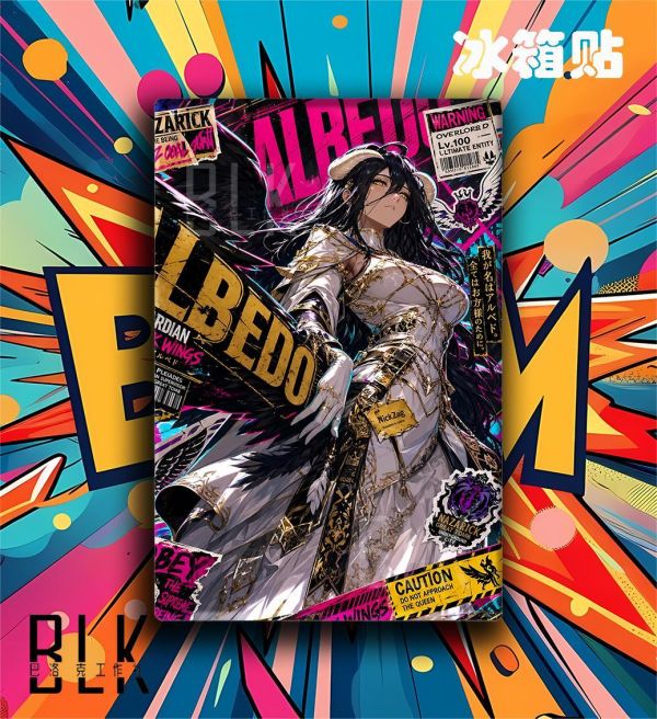 【海外代購】巴洛克 《潮流雅兒貝德》阿貝多正妃Overlord安茲烏爾恭骨王裝飾畫冰箱貼 