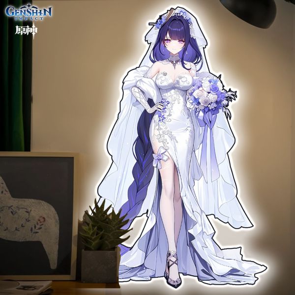 【海外代購】阿喵畫社 1比1復刻 原神 花嫁 雷電將軍 發光燈帶裝飾畫 