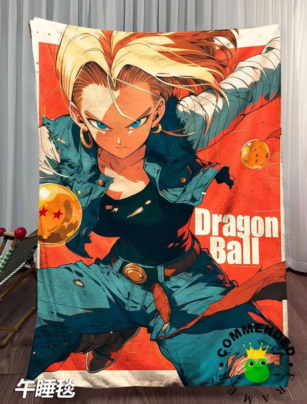 【海外代購】皇呱《帥氣18號》龍珠超帥氣人造人18號同人裝飾畫 午睡毯 地毯 