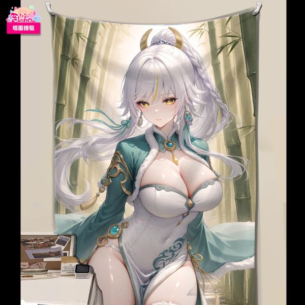 【海外代購】阿喵畫社 原神 竹林 茲白 新品8k主題高清裝飾畫 牆面掛毯  冰箱貼 