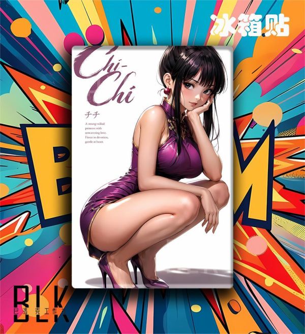 【海外代購】巴洛克 《高跟琪琪》悟空18號Chichi七龍珠超級賽亞人悟飯動漫裝飾畫冰箱貼 