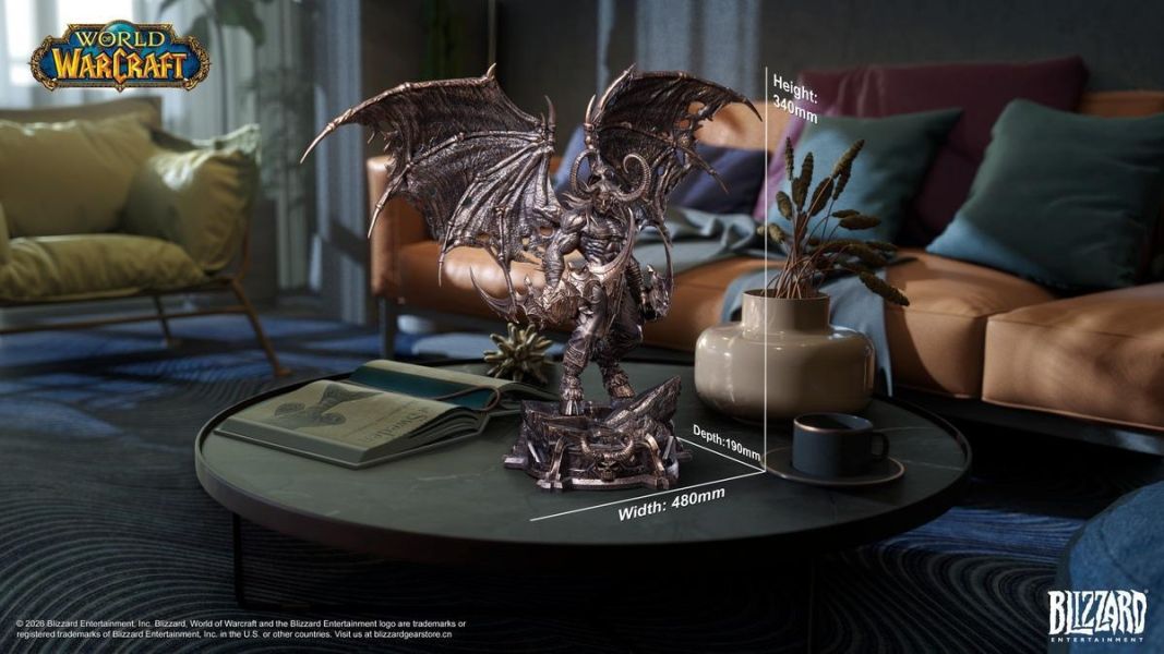 【預定】Blizzard 暴雪 34cm 魔獸世界 伊利丹怒風 銅色典藏雕像 BLZ013 