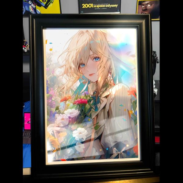 【海外代購】阿喵畫社 花海 薇爾莉特 彩虹膜書桌櫃子手辦展架背景裝飾 
