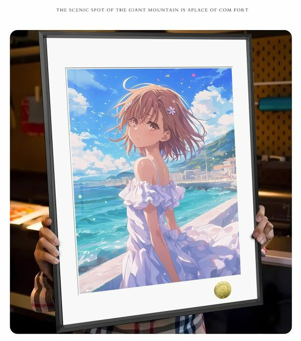 【海外代購】皇呱《海邊炮姐》科學超電磁炮海邊夏日清爽美琴醬裝飾畫 午睡毯 地毯 