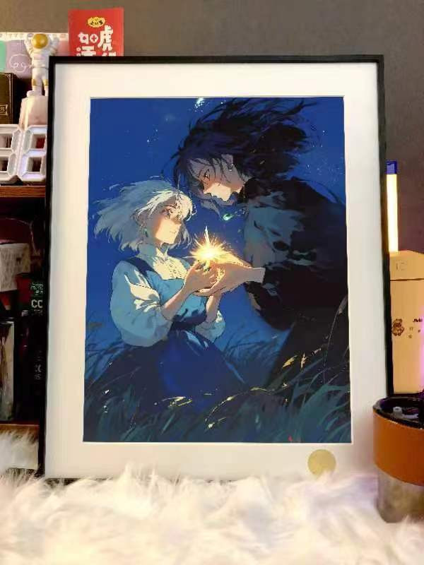 【海外代購】星空《蘇菲與哈爾》哈爾的移動城堡宮崎駿裝飾畫 