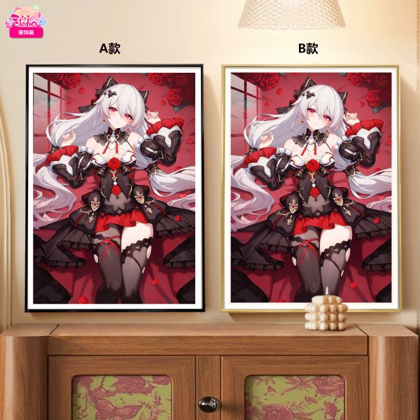 【海外代購】阿喵畫社 玫瑰禮服 德麗莎 8k雙聯組合高清裝飾畫 