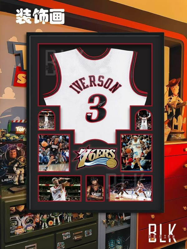 【海外代購】巴洛克 艾佛森球衣版畫費城76人NBA藝術裝飾畫 