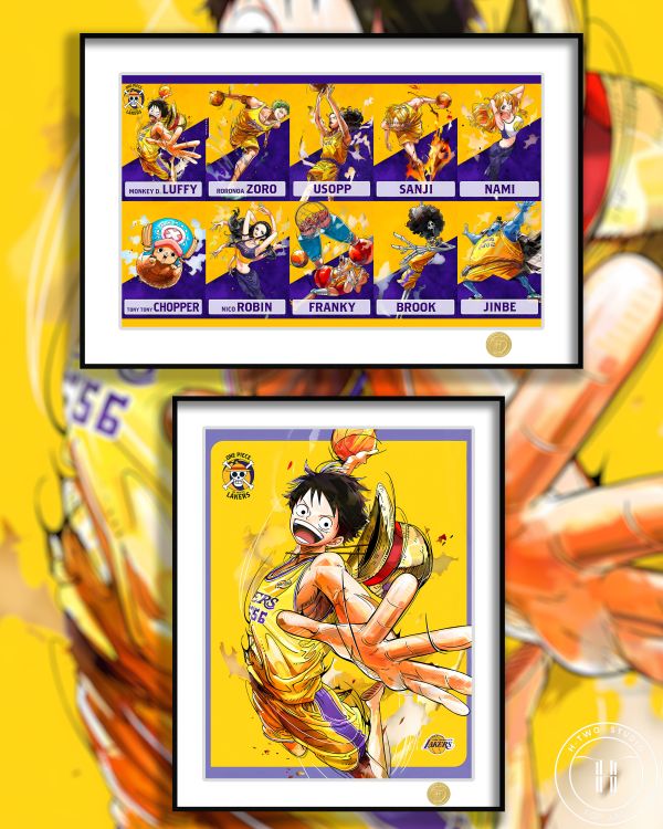 【海外代購】H2 《湖人草帽團》海賊王路飛索隆娜美山治喬巴裝飾畫 