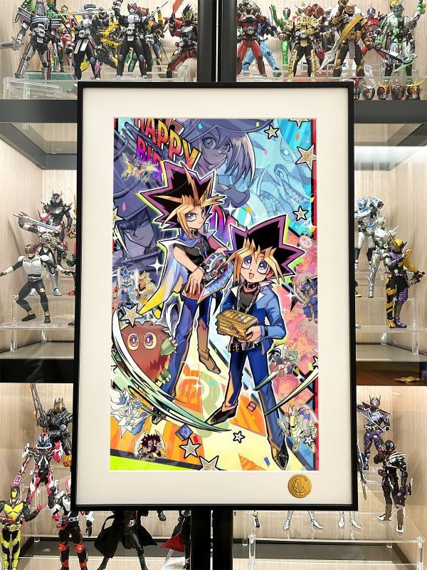 【海外代購】星空 《炫彩遊戲王》法老王黑魔導女孩武藤遊戲阿圖姆裝飾畫 