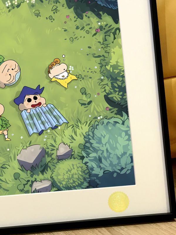 【海外代購】星空《露營春日部》蠟筆小新風間阿呆正男小白小葵Crayon Shin-chan動漫裝飾畫 