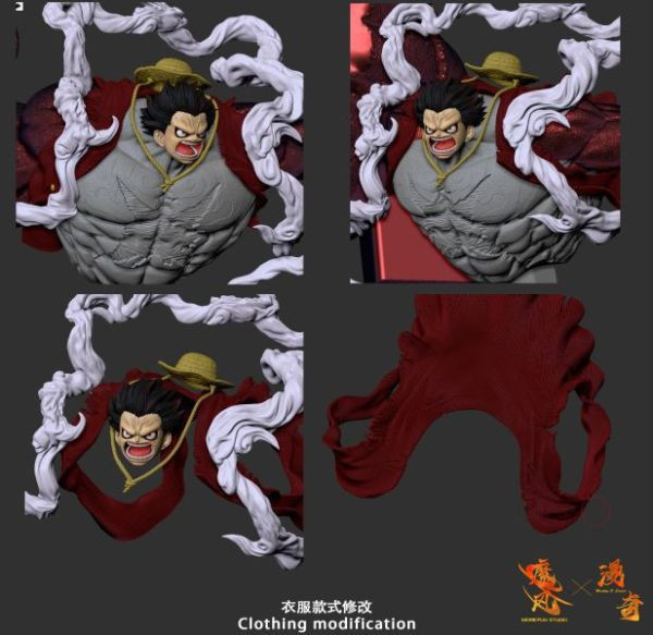 【台灣現貨】魔風 漫奇 四檔 彈跳人魯夫+胸像配件包 