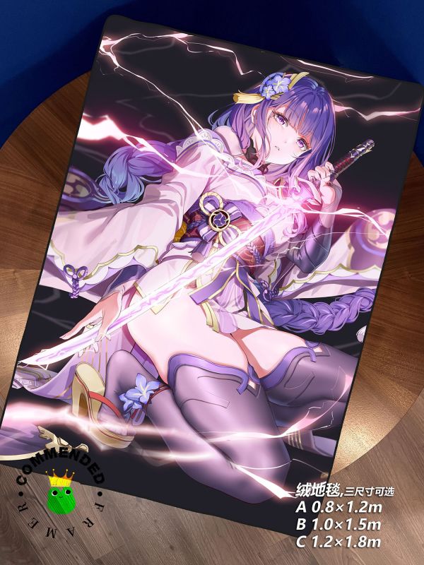 【海外代購】皇呱 《無想的一刀》 原神稻妻最美女武神雷電將軍無想的一刀週邊裝飾畫 午睡毯 地毯 