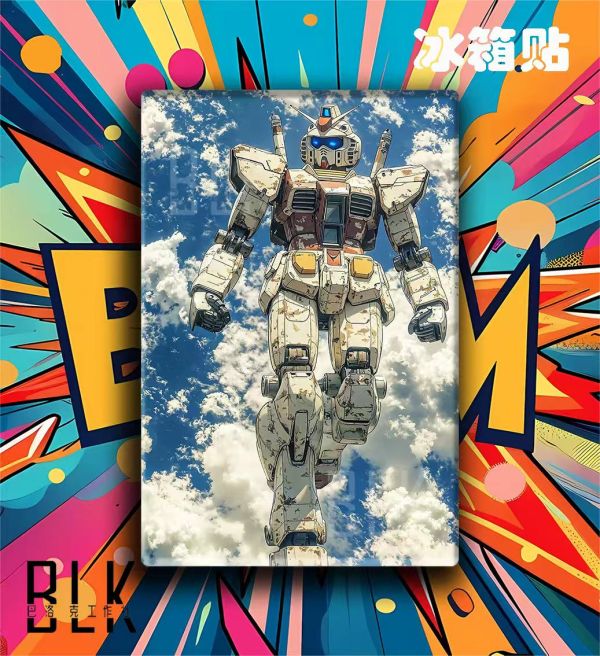 【海外代購】巴洛克《戰損鋼彈》GUNDAM敢達元祖鋼彈rx-78機動戰士鋼彈動畫裝飾畫冰箱貼 