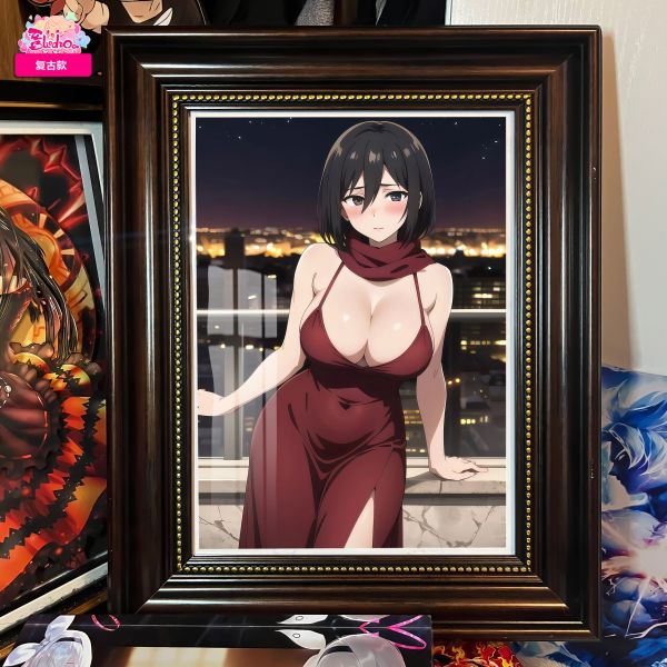 【海外代購】阿喵畫社 紅禮服 三笠復古款 8k復古款主題高清裝飾畫 護腕滑鼠墊 冰箱貼