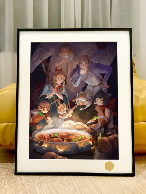 【海外代購】星空 《迷宮料理》迷宮飯萊歐斯瑪露西爾法琳Delicious in Dungeon動漫裝飾畫 