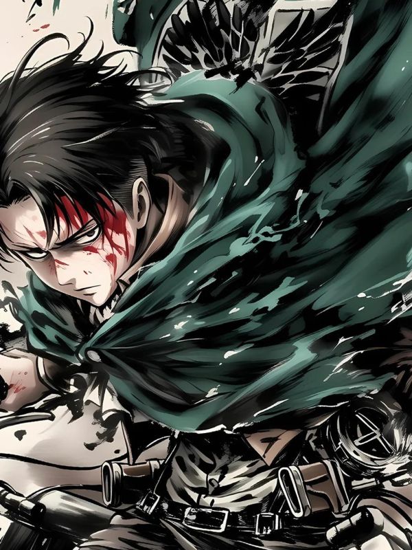 【海外代購】星空 《水墨兵長》利威爾Levi進擊的巨人裝飾畫 