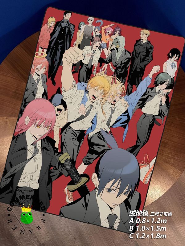 【海外代購】皇呱 《電鋸人成員大合照》 電鋸人成員大合照電次瑪奇瑪早川秋蕾塞同人周邊裝飾畫 午睡毯  地毯 
