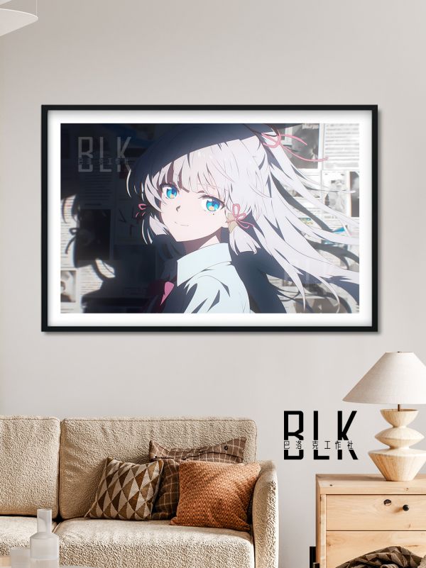 【海外代購】巴洛克 《港風神裡綾華》原神白鷺霜華白鷺公主雪中刀Kamisato Ayaka裝飾畫冰箱貼 