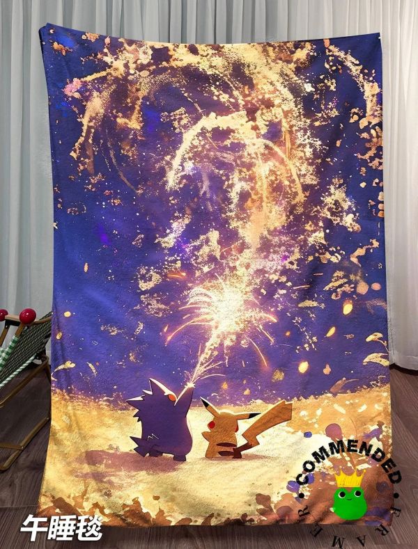 【海外代購】皇呱 《夏日煙花》寶可夢裝飾畫 午睡毯 地毯 