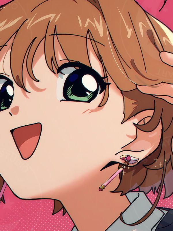 【海外代購】星空 《耳環小櫻》知世魔小可魔卡少女櫻百變小櫻動漫裝飾畫 